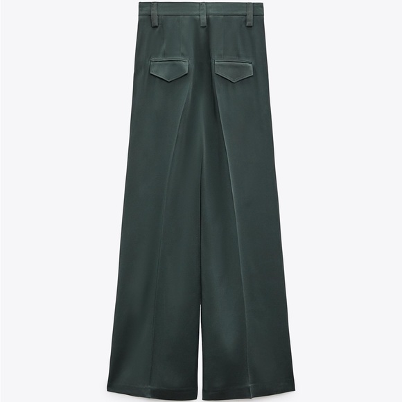 ZARA Emerald Green Satin Matching Coord Suit - Picture 14 of 16